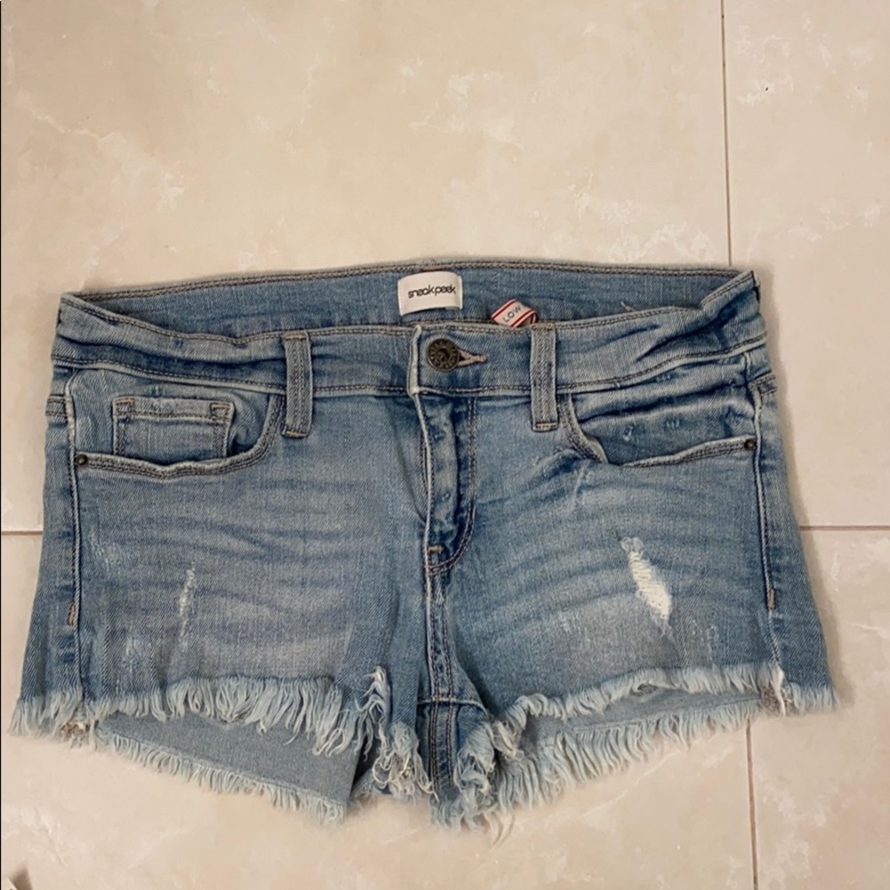 Sneak Peek Cut Off Denim Shorts
